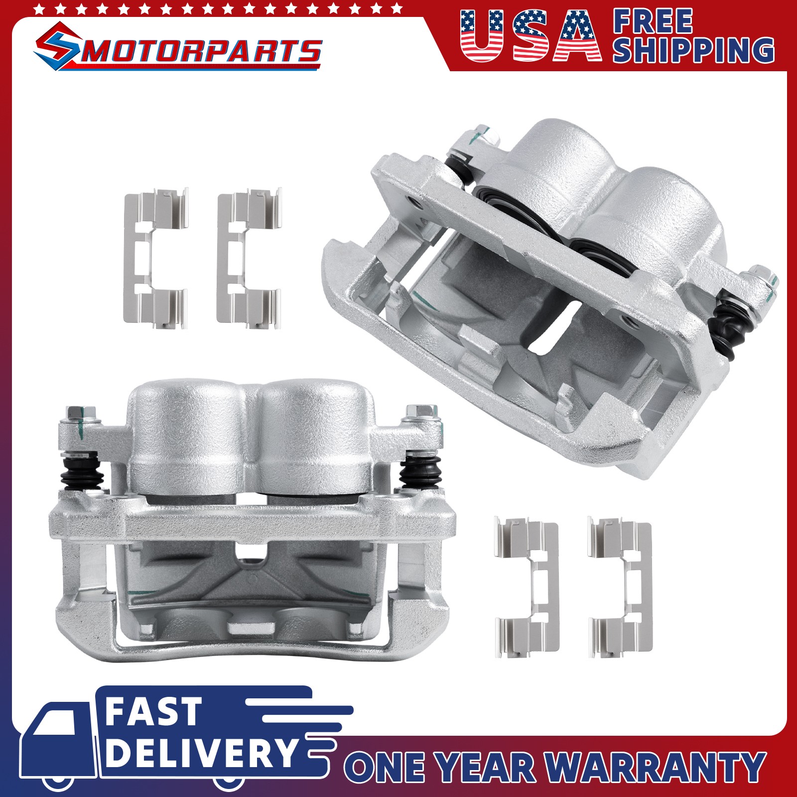 2PCS Front Disc Brake Calipers w/ Brackets For 2005-2008 Ford F150 MARK LT