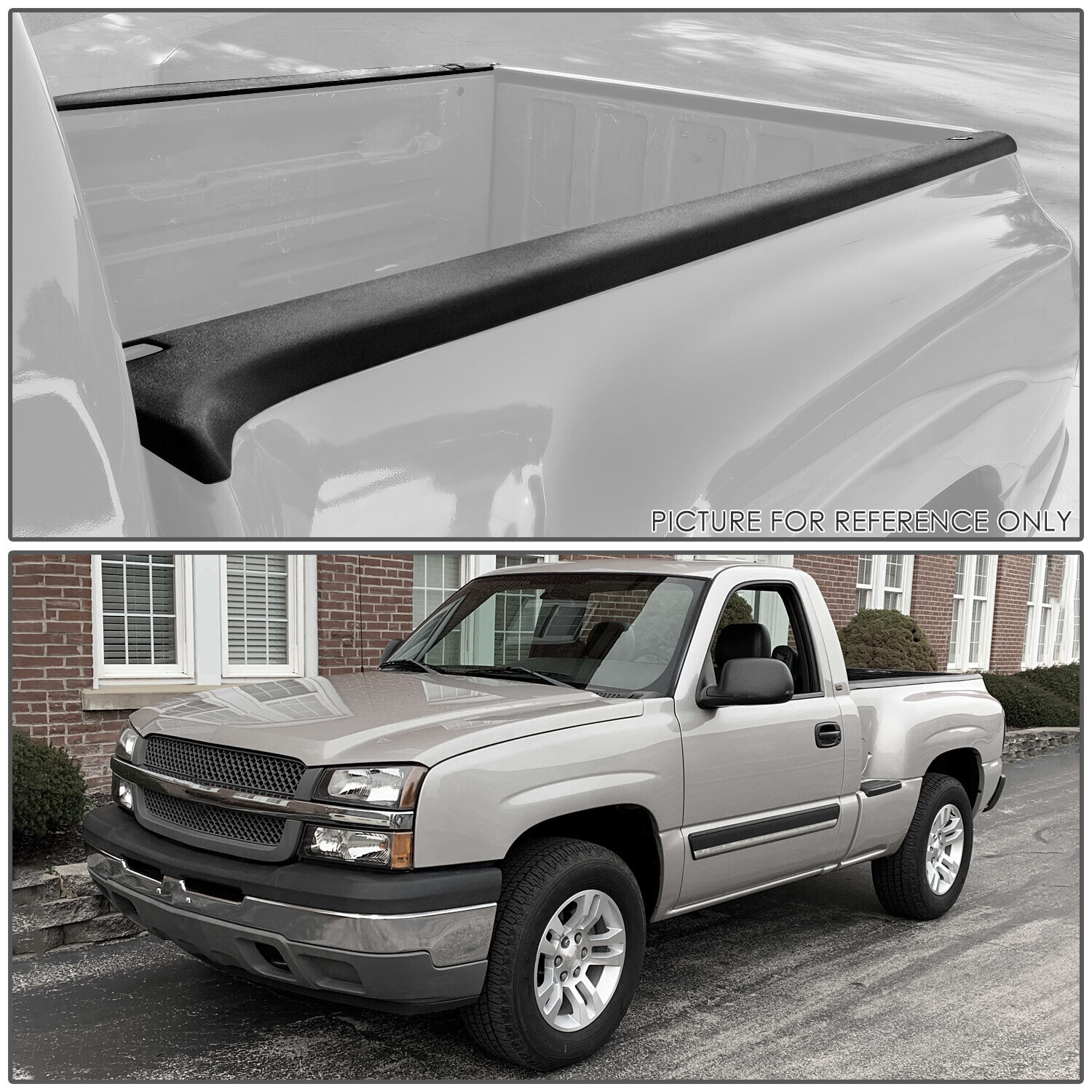 For 99-05 Chevy Silverado GMC Sierra 1500 Stepside Bed Rail Caps Protector Pair