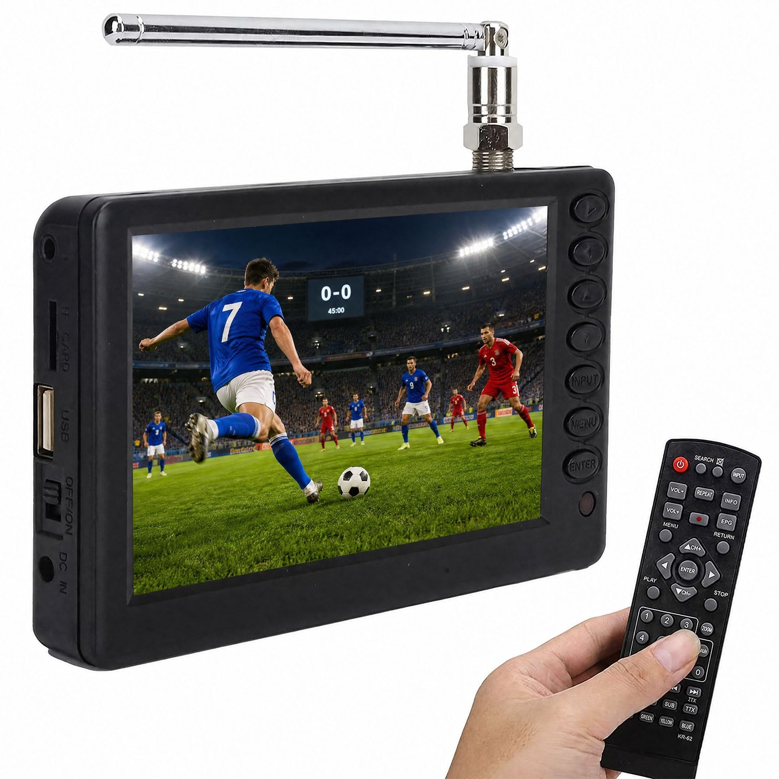 Portable ATSC HD TFT LED Digital TV - 5" Mini with Remote 5 inches, 5 inch