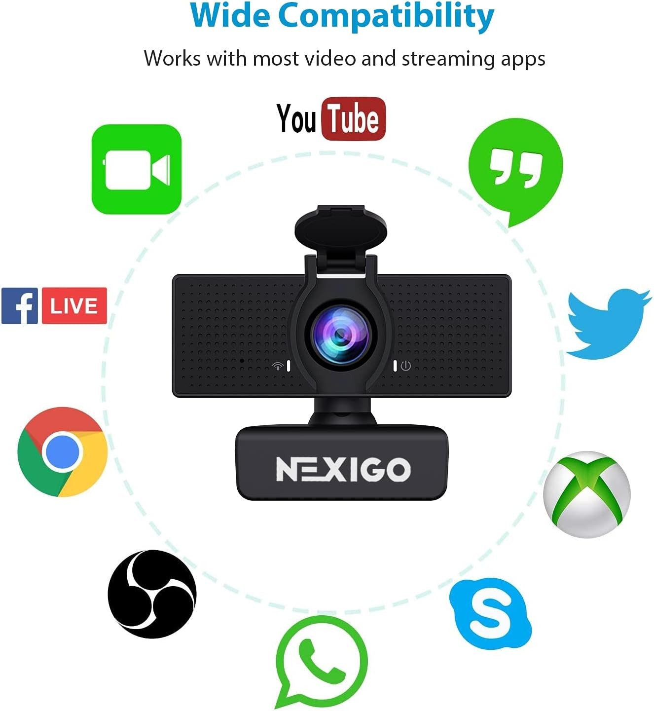 NexiGo N60 1080P Webcam with Microphone