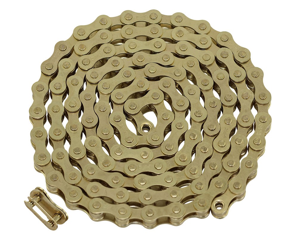 Bike FNC Chain 1/2x1/8x112 1/Speed Gold.