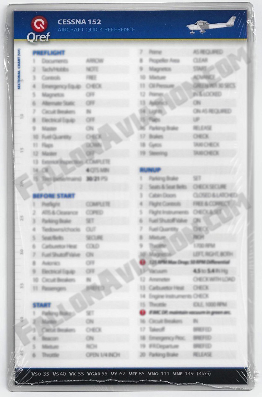 QRef - Cessna 152 - Checklist Card
