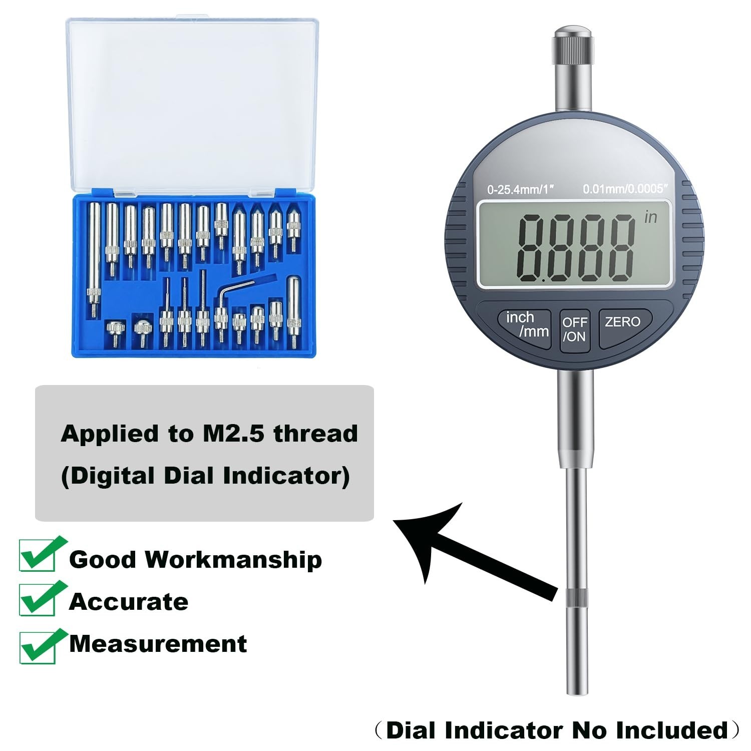 HDLNKAK Dial Indicator Extension Set - Metric Dial Indicators Tips 22 Pieces,...