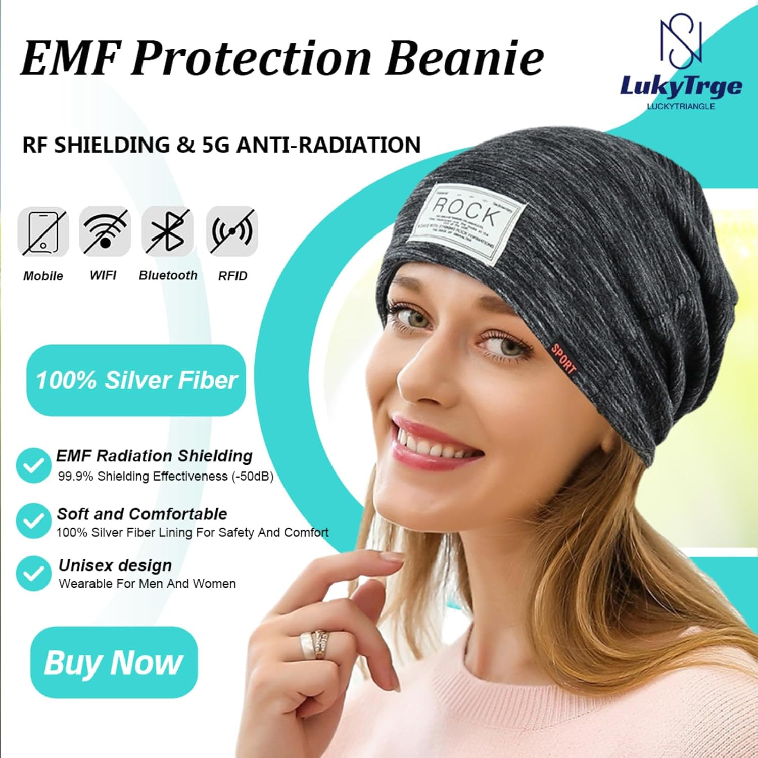 EMF Protection Beanies Cap,Unisex Faraday Hat,Microwave Radiation Blocking Stret