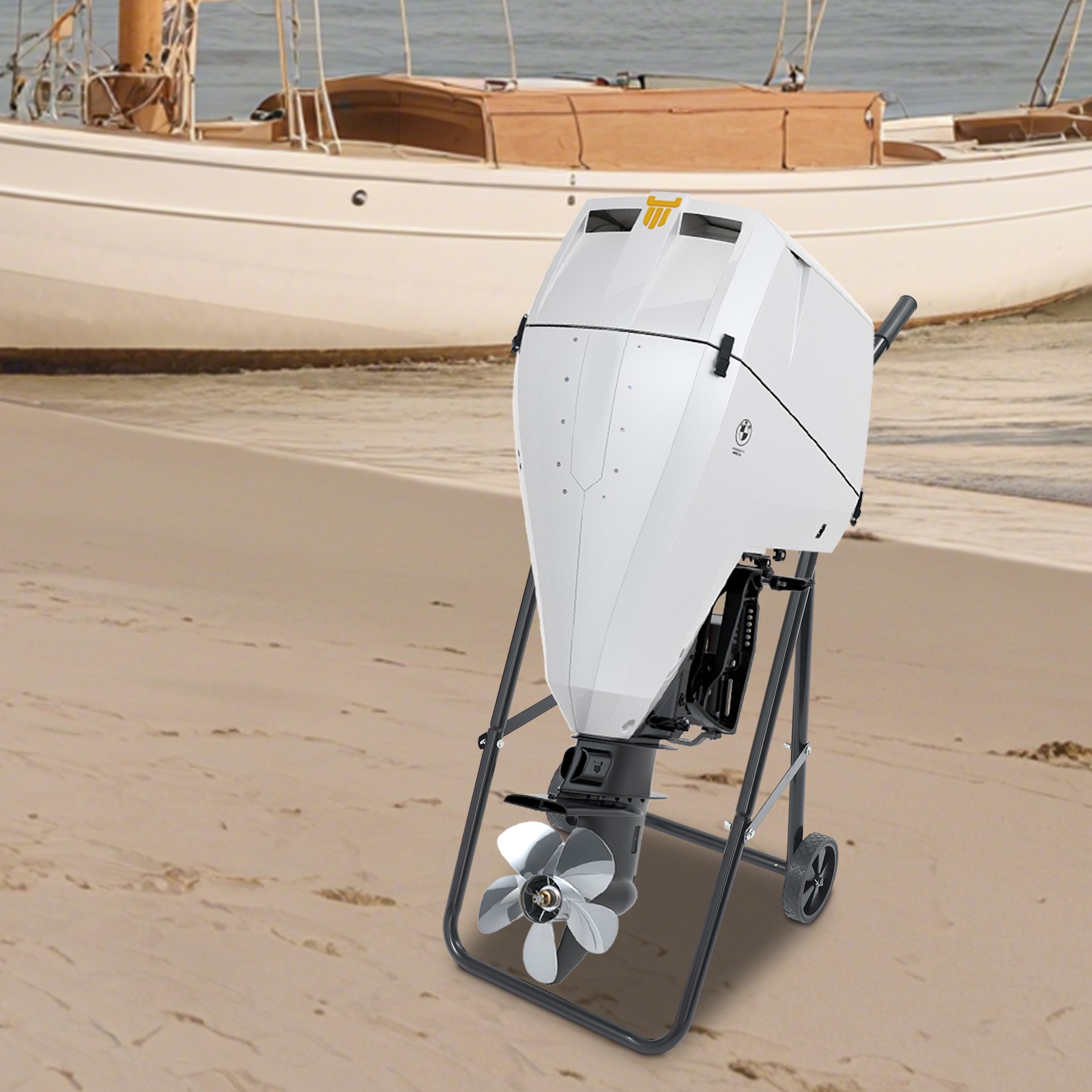 Heavy Duty Outboard Boat Motor Stand Carrier Cart Dolly Trolley Transport Stand