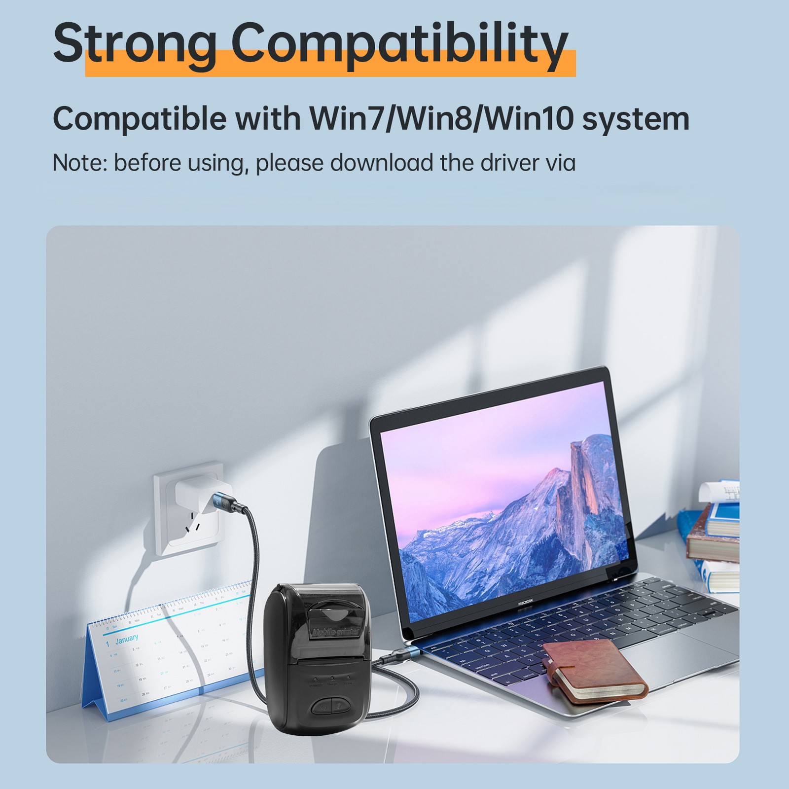 Receipt Printer Portable 58mm Mobile Thermal Printer Wireless BT Mini CHU