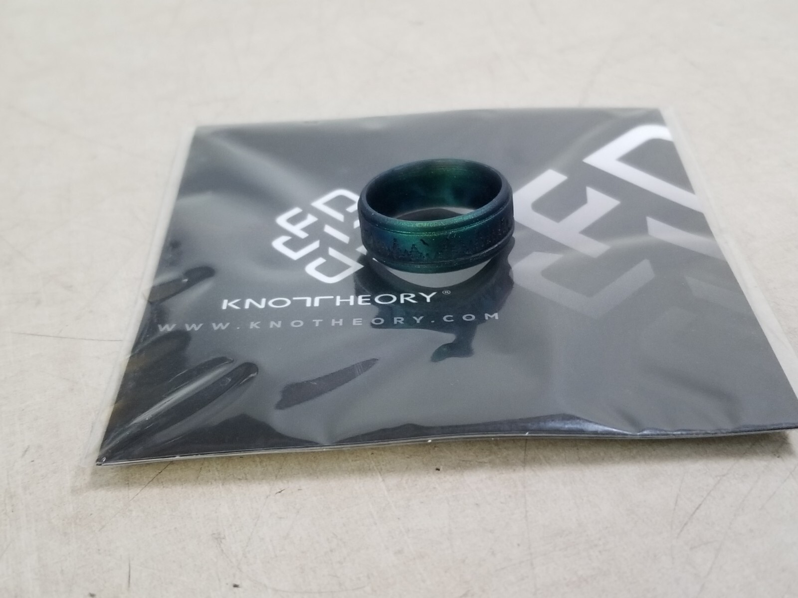 Knot Theory Engraved Silicone Ring - Enchanted Forest Green - Size 12