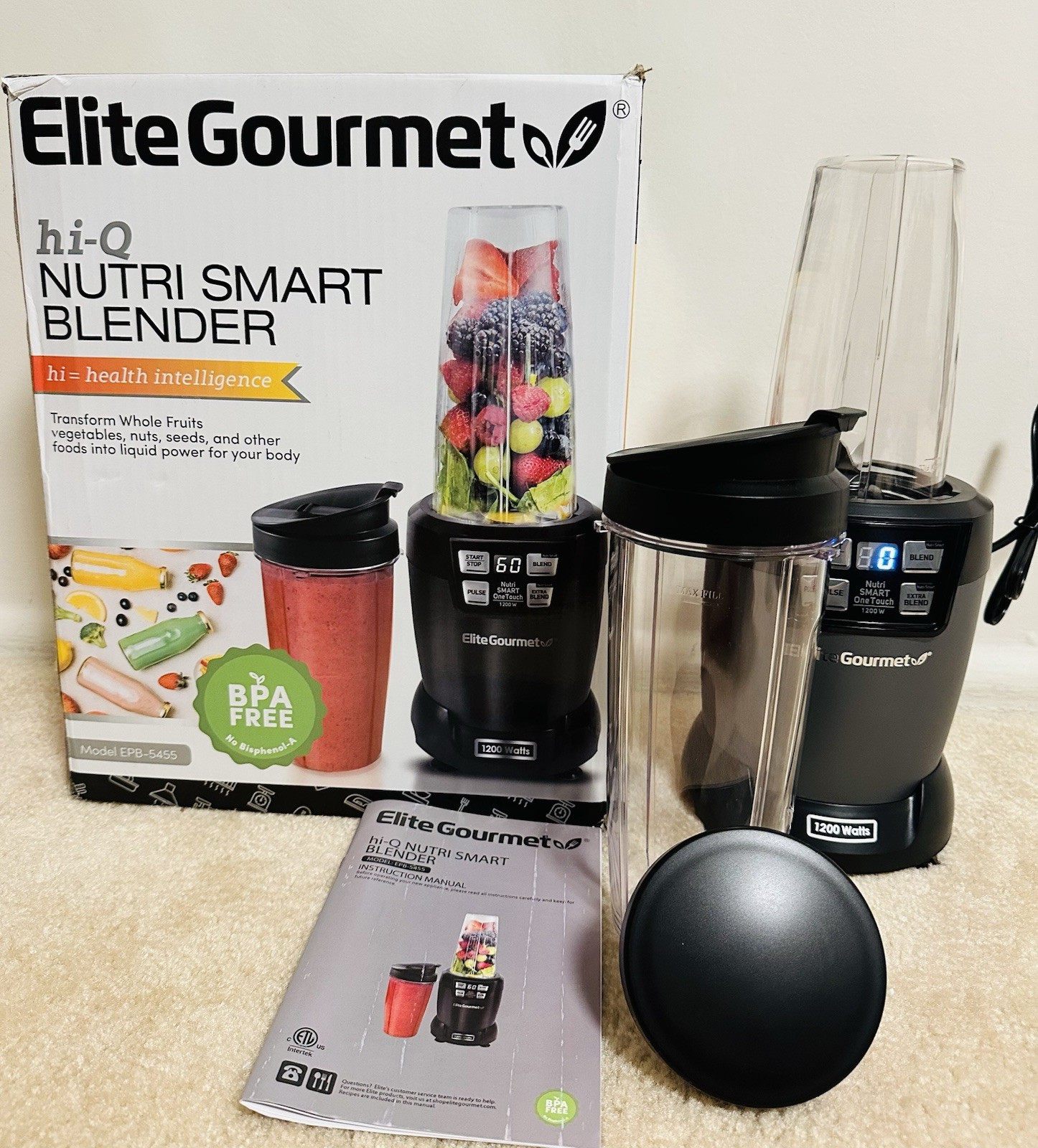 Elite Platinum Nutri Hi-Q Smart Blender in Black