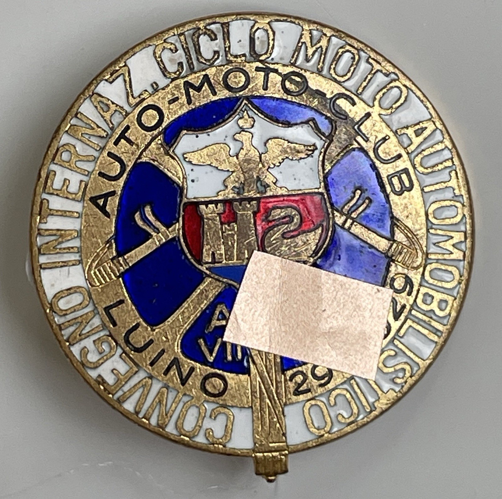 Luino 1929 International Motorcycle Cycle Automobile Conference Badge
