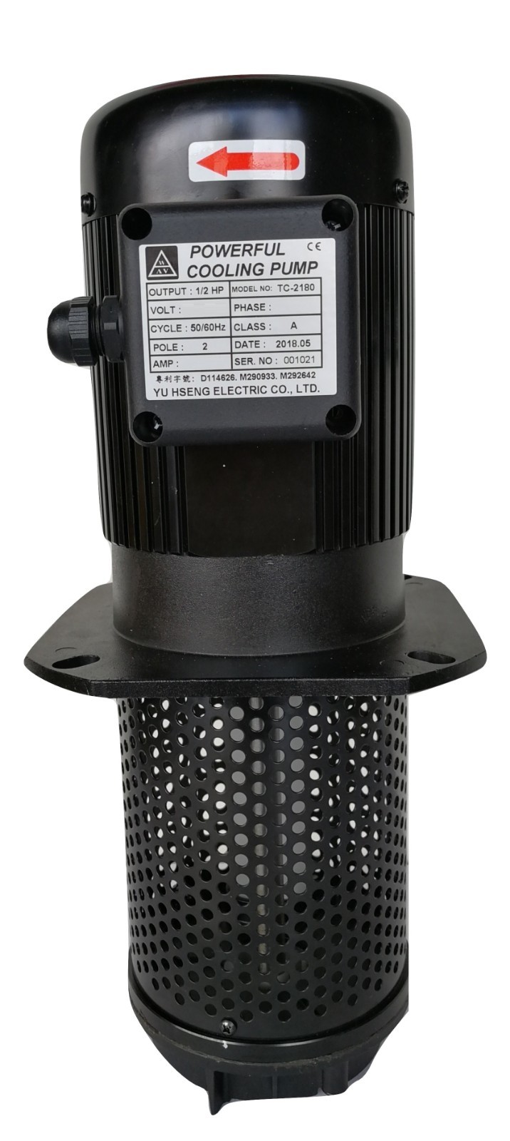 1/2 HP Machine Coolant Pump shaft 180mm 7", 1PH 120/240V, NPT 3/4", CNC Grinding