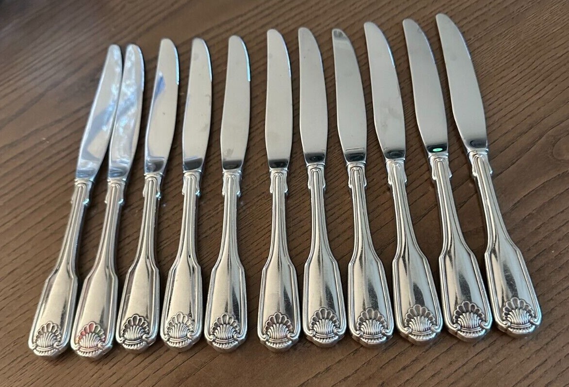 Oneida CLASSIC SHELL Stainless Cube Flatware Silverware Glossy Dinner Knife 9.5