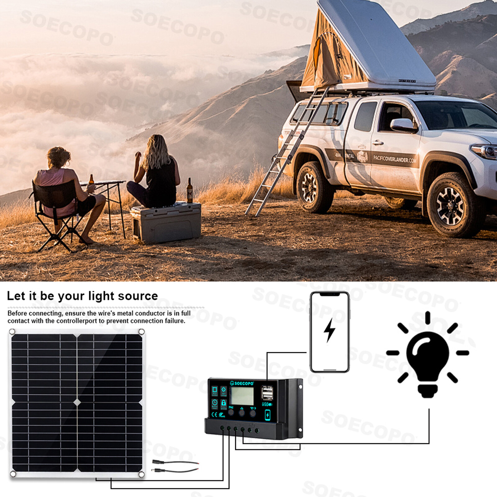 6000W 100A Solar Panel Set Solar Power Inverter Generator Home 110V Grid System