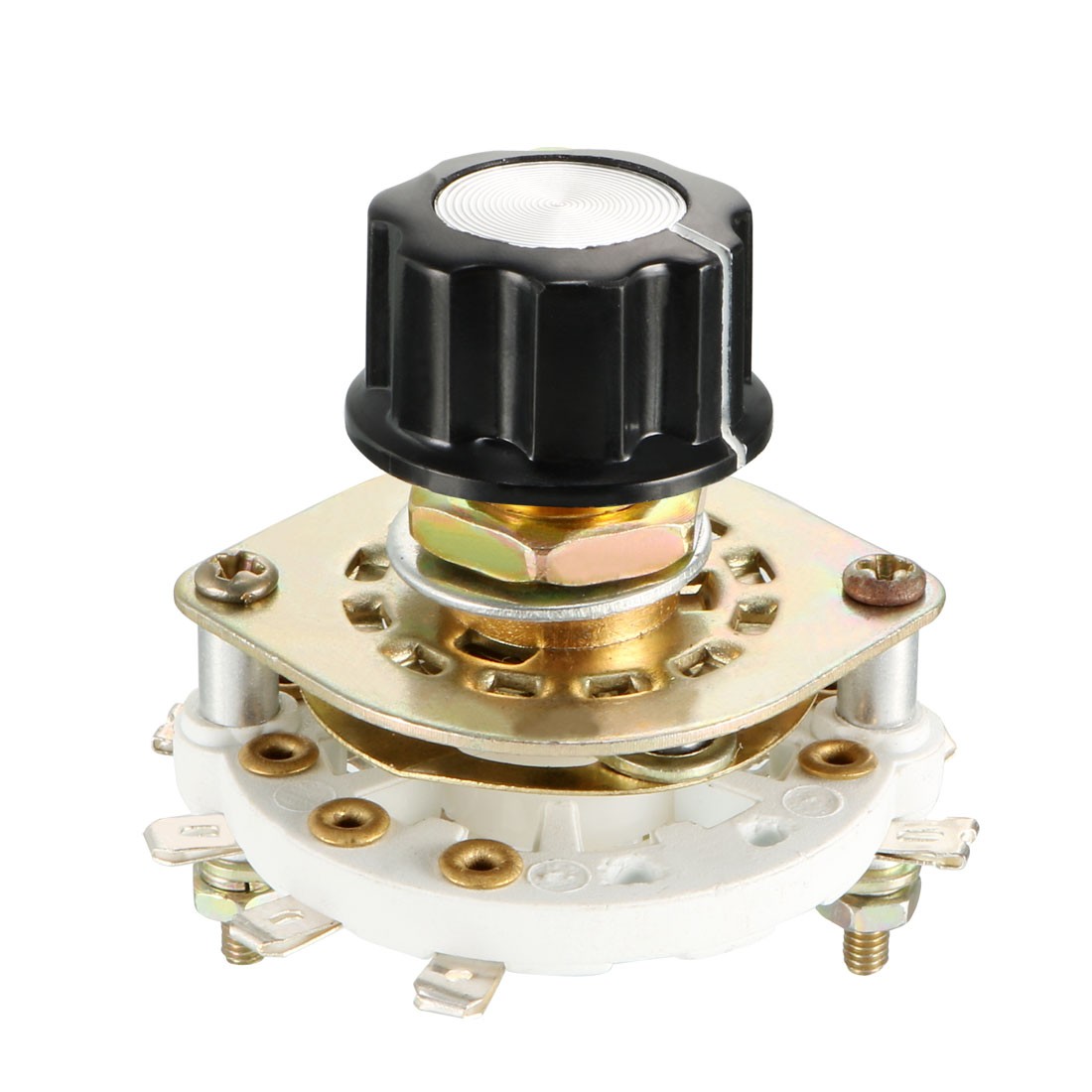 2P3T 2 Poles 3 Throw 1Deck Band Channel Rotary Switch Selector w Plastic Knob