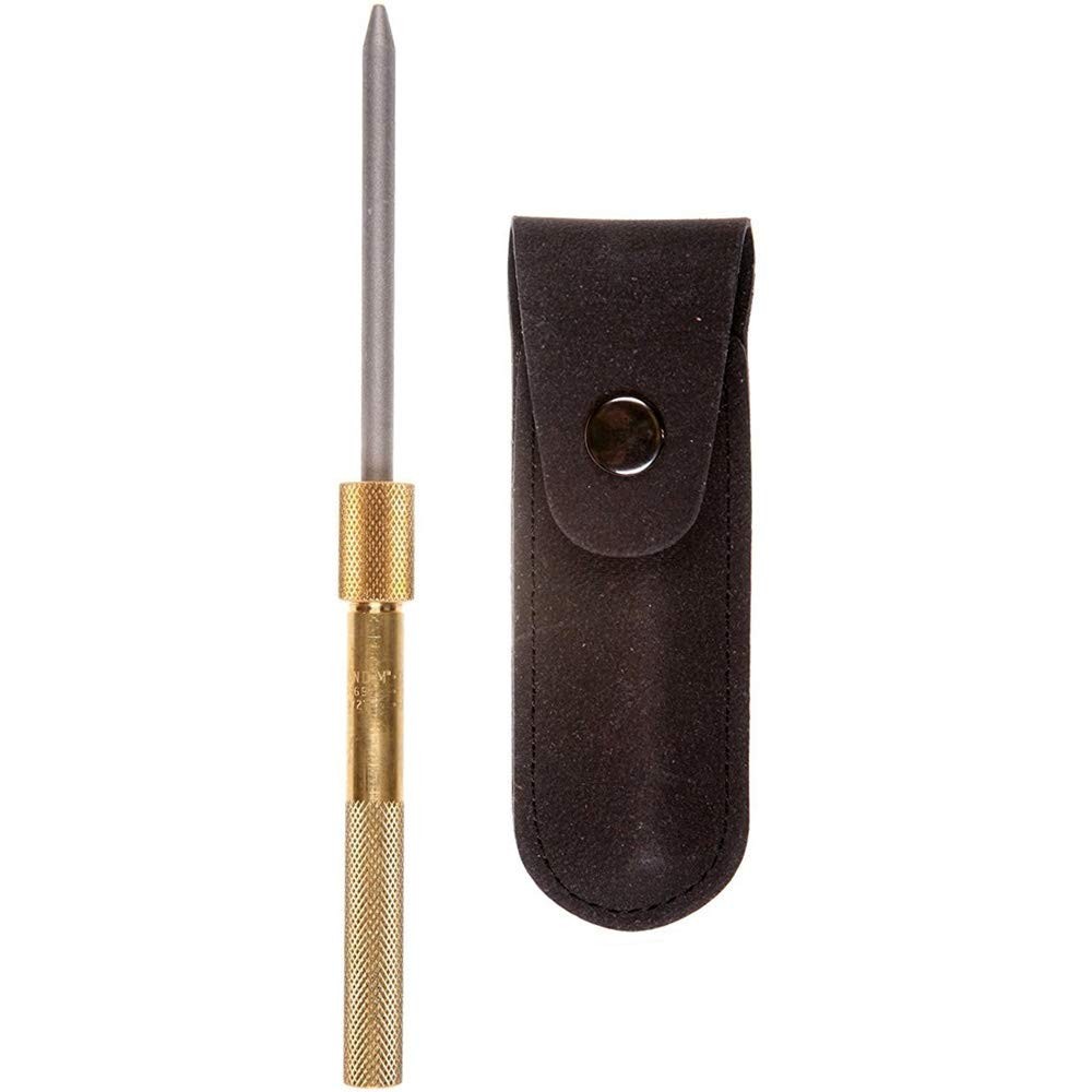 EZE-LAP 3-1/4 x 1/4 Diamond Round Sharpener in Brass Handle