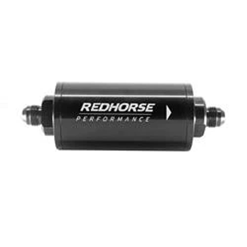Redhorse Fuel Filter 4651-08-2-100; Race 100mic Stainless, Black -08AN male