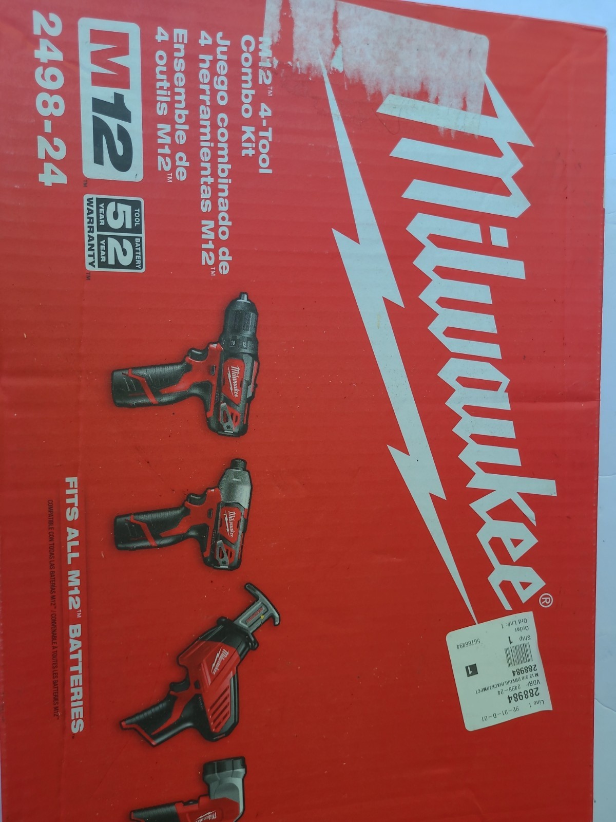 Milwaukee M12 4-Tool Combo Kit 2498-24