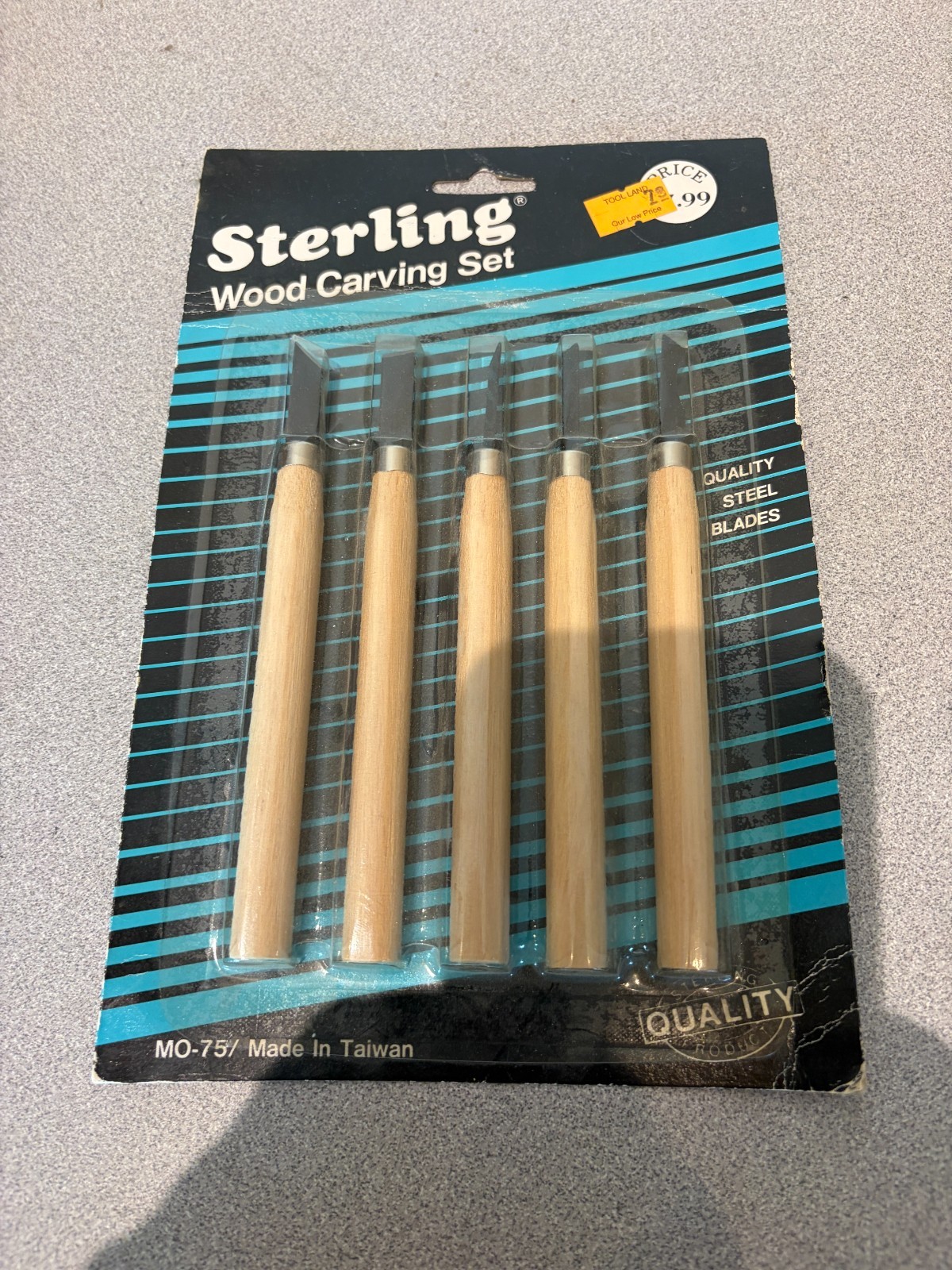 Vintage Sterling tools wood carving 5 Piece set  MO075 New sealed package NOS