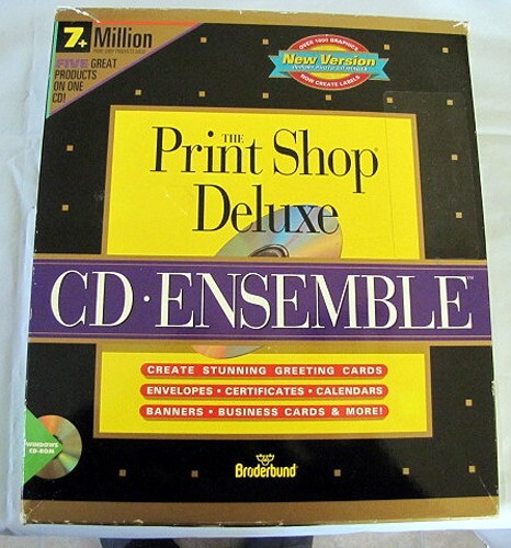 Print Shop Deluxe PC CD Ensemble Broderbund 1994  Windows 3.1  CD-ROM