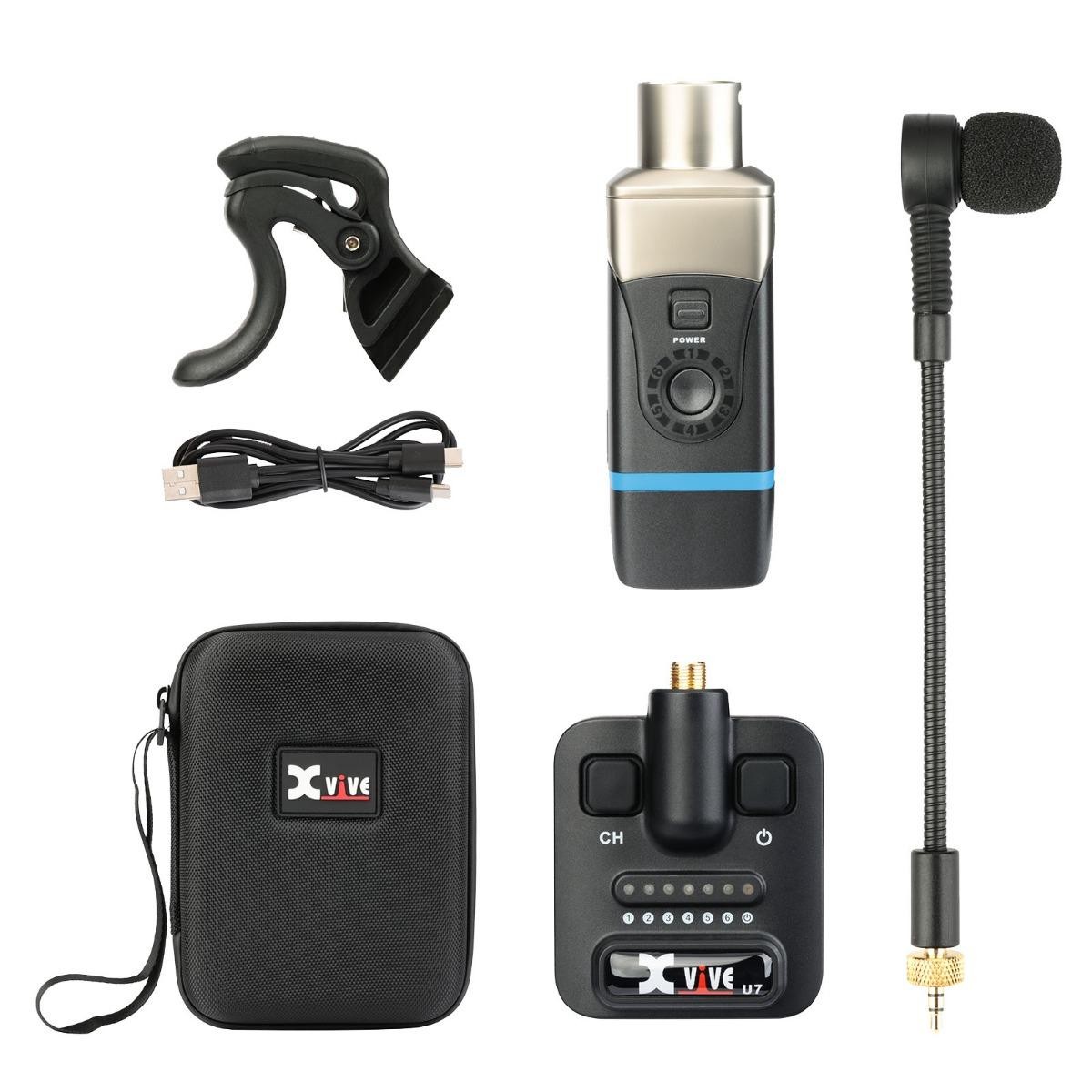 Xvive U7 Saxophone and Trumpet Wireless System (Travel Case Included)