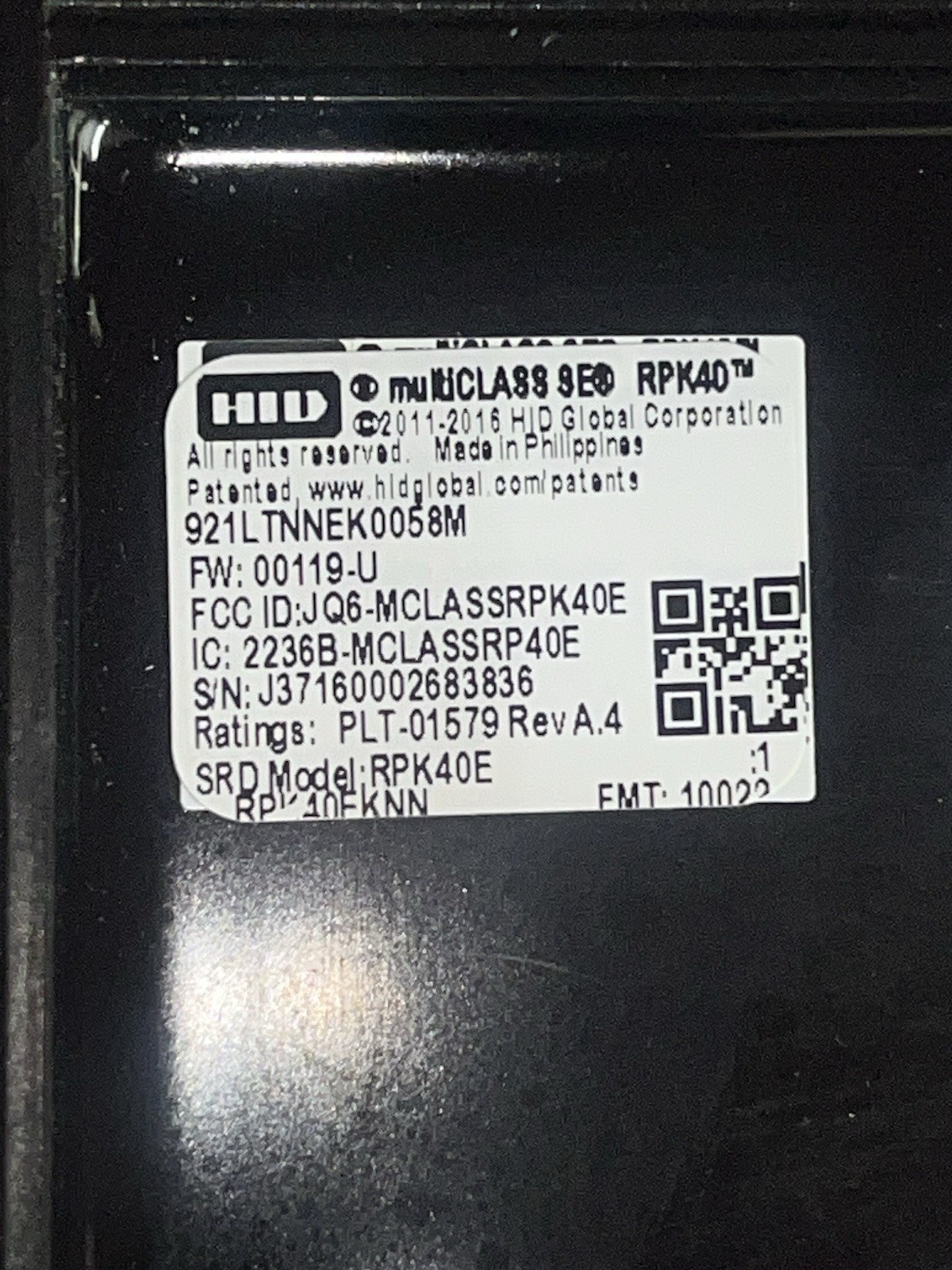 HID multiCLASS SE RPK40 Smart Card Reader