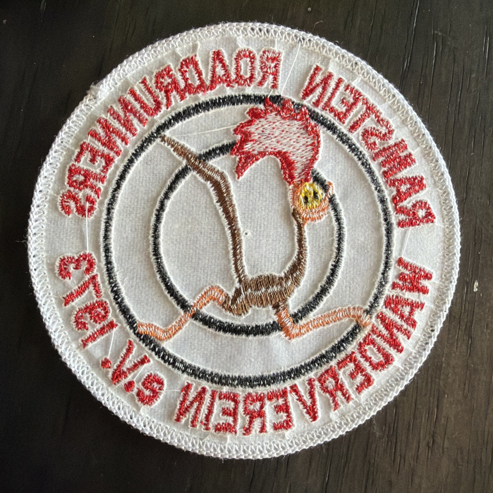 Vintage Ramstein Roadrunners Wanderverein e.V. 1973 Round Patch 3-3/4" NOS