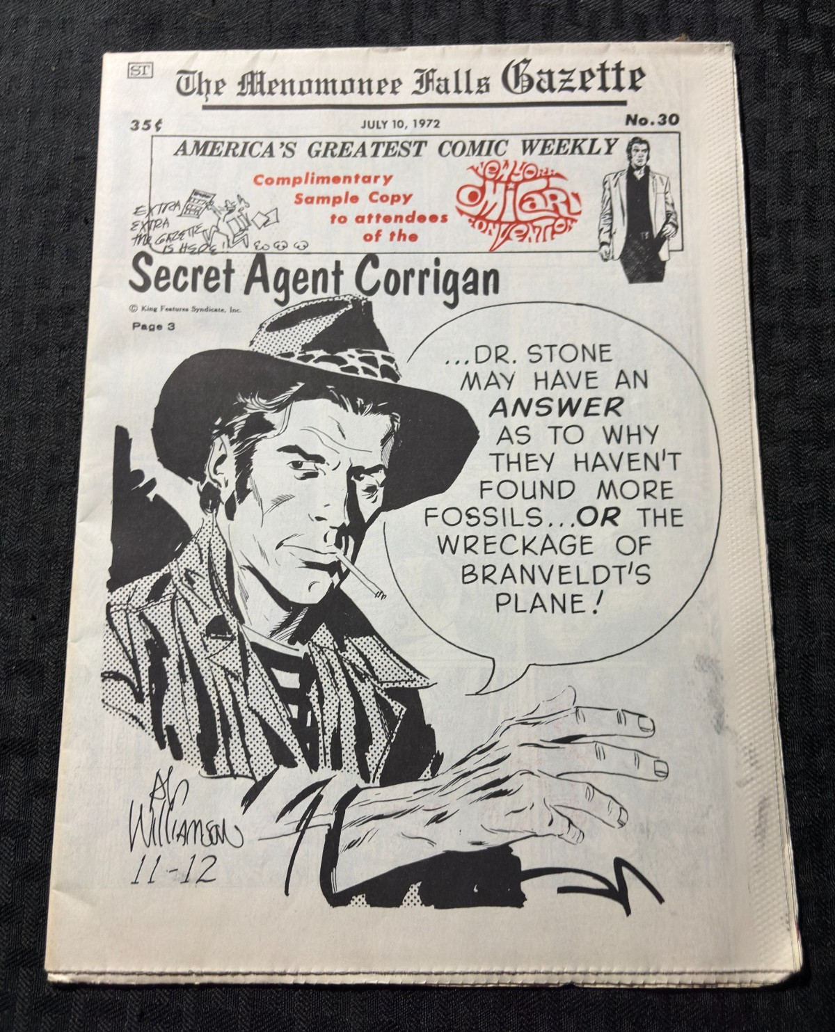 1972 MENOMONEE FALLS GAZETTE Comic Weekly #30 July 10 FN-5.5 Comp Sample Copy