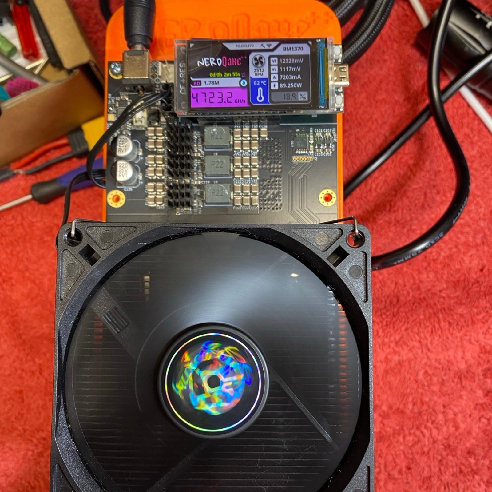 NeedQaxe++ 4.8Th/s Solo Miner with PSU and Stand