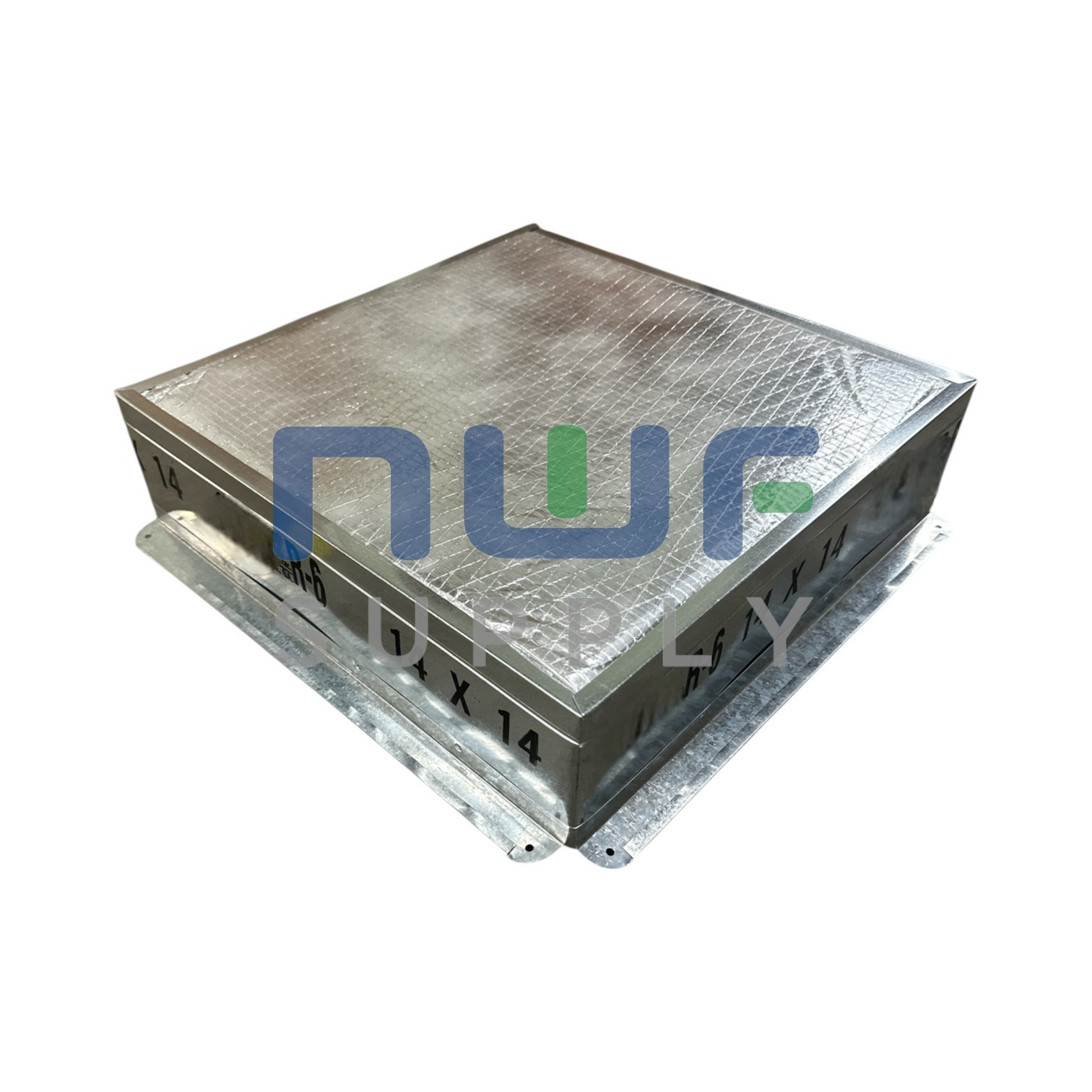 14"X14" Insulated Return Air Box Register Boot R6 4" Tall
