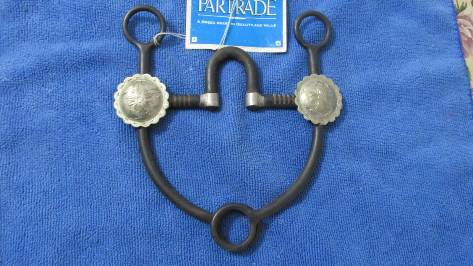 Antique Brown High Port Riding Bit Silver Conchos