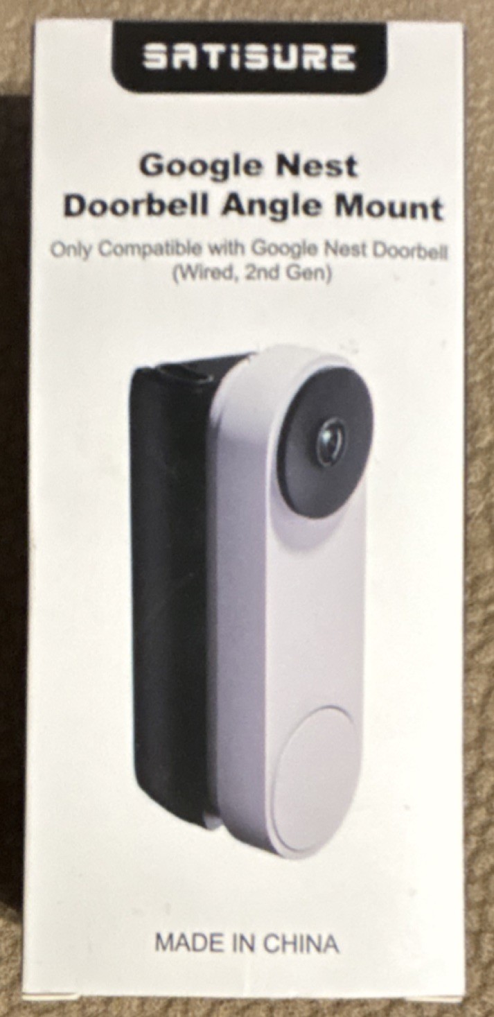 Google Nest Doorbell Angle Mount Adjustable Angle Bracket Black White
