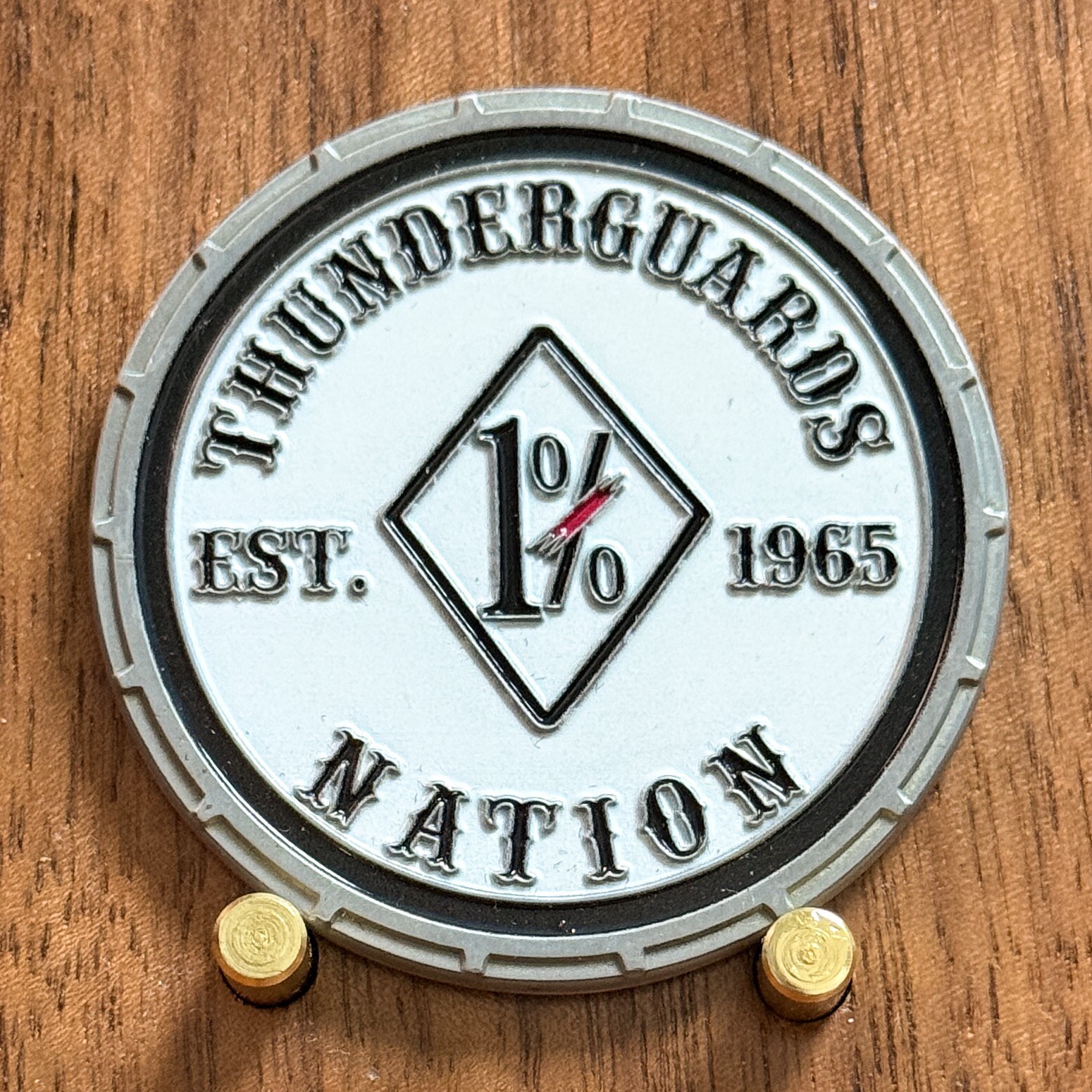 Thunderguards Nation TG 1% Biker Club Enamel Challenge Coin  W#9