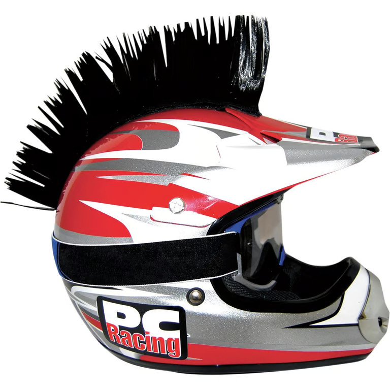 PC Racing Helmet Mohawk - Black Motorcycle ATV/UTV Street Bike Dirt Bike