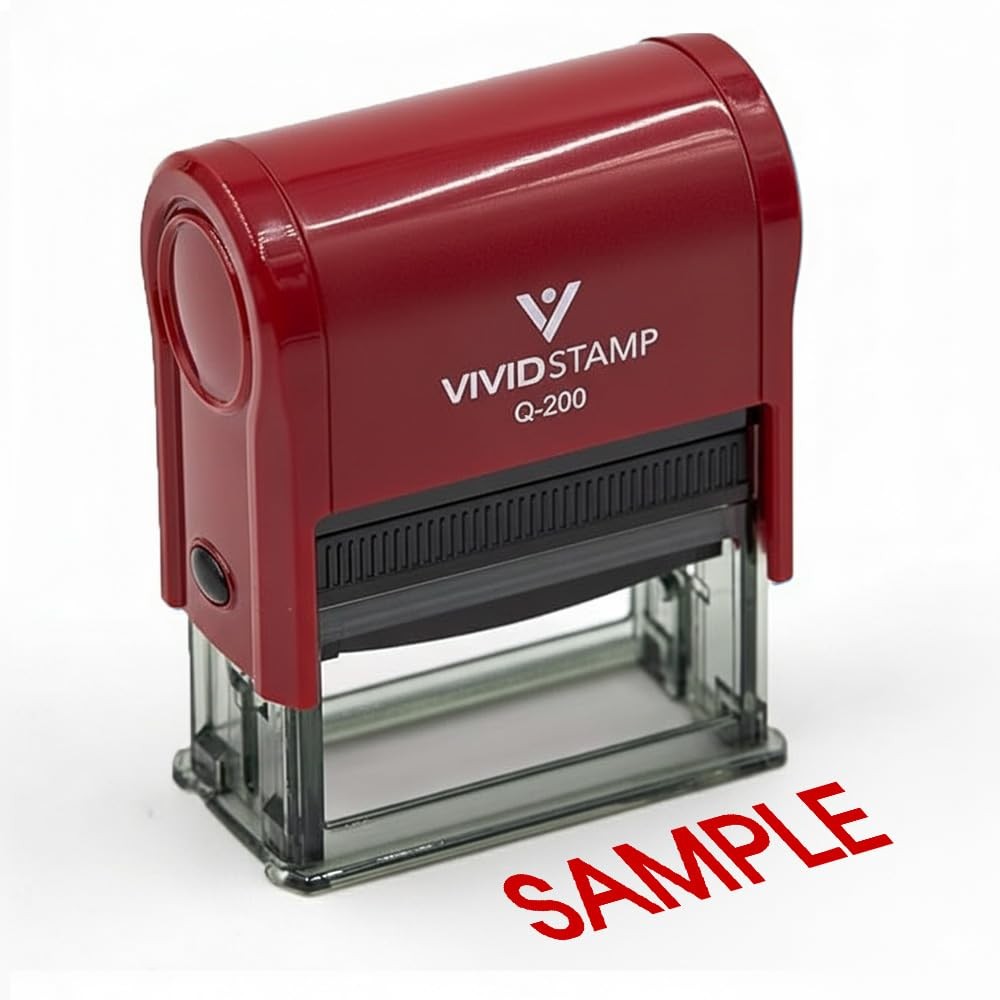 Sample Self Inking Rubber Stamp Red Ink Medium Professional Office Mark