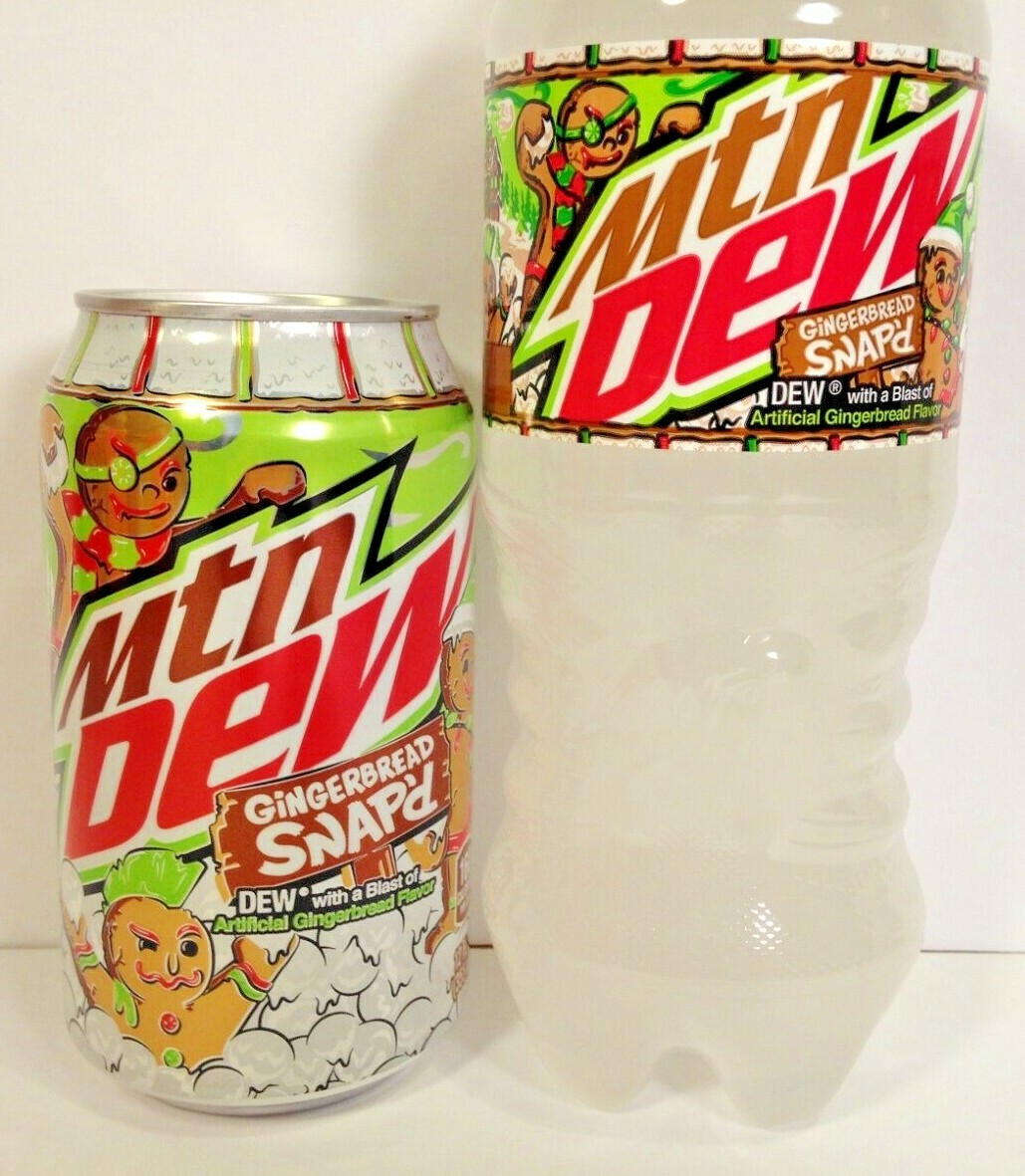 Mountain Dew Gingerbread Snap'd,20oz. and 12oz. (In Hand,Same Day Free Shipping)