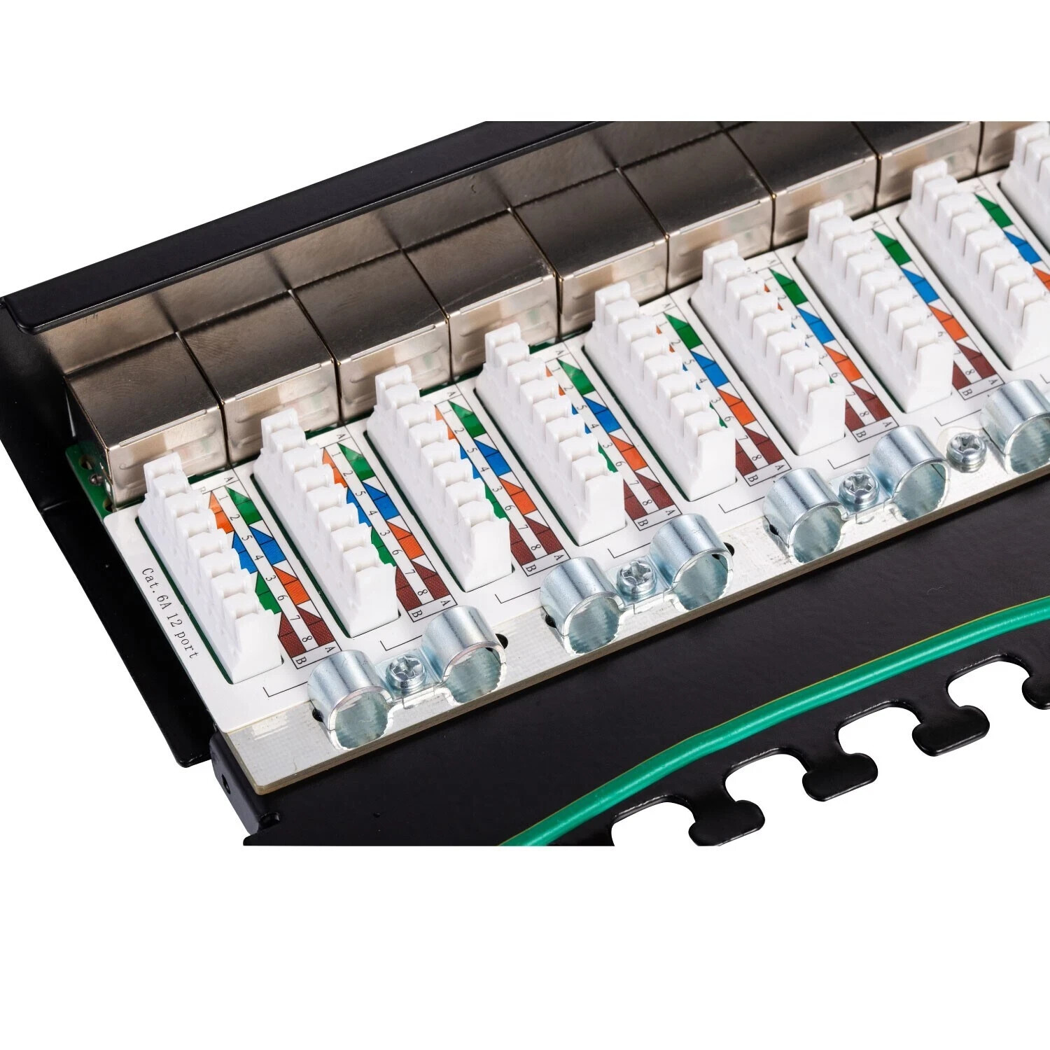 Network Patch Panel for Shielded Cat6A 12 24 Ports Port STP RJ45 Ethernet Rack