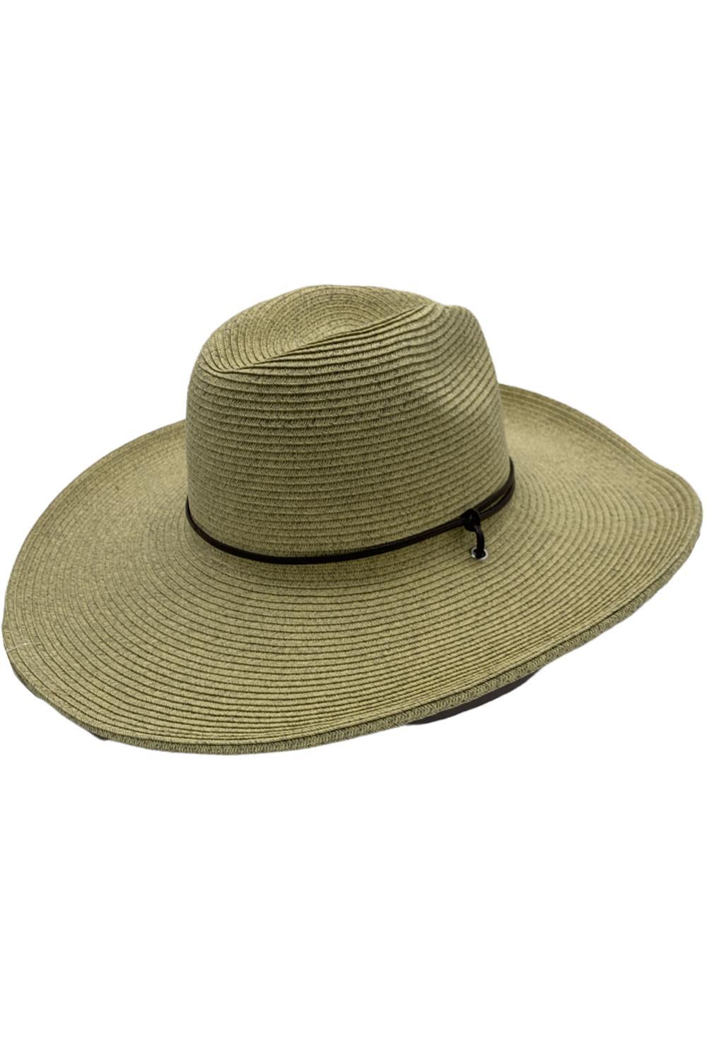 San Diego Hat Co. Fedora Sun Hat with Flat Brim and UPF 50 Stone