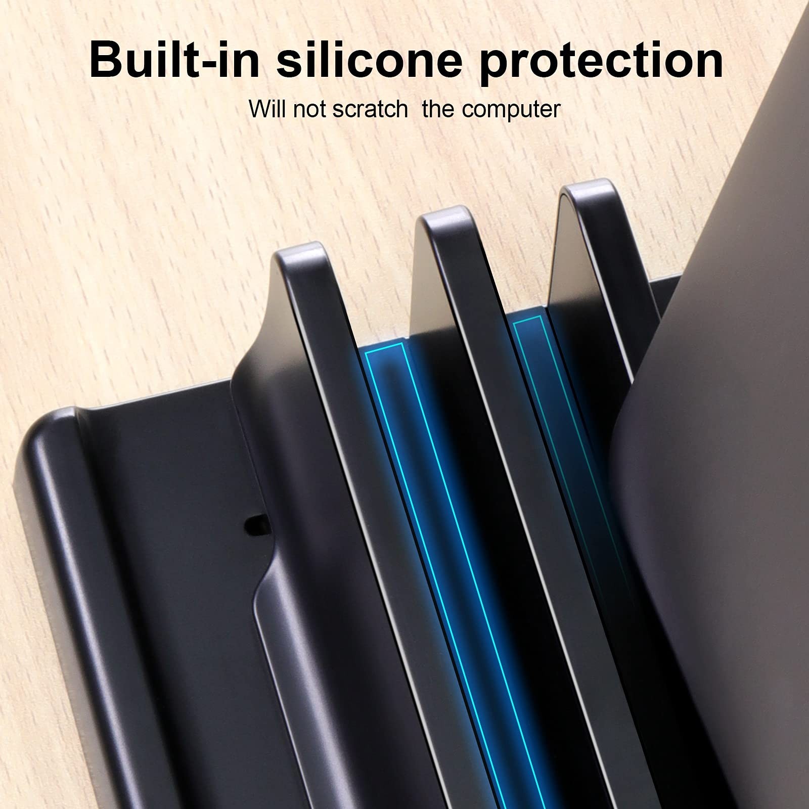 Adjustable Laptop Stand Vertical Notebook Holder ABS Plastic Space Saving Deskto