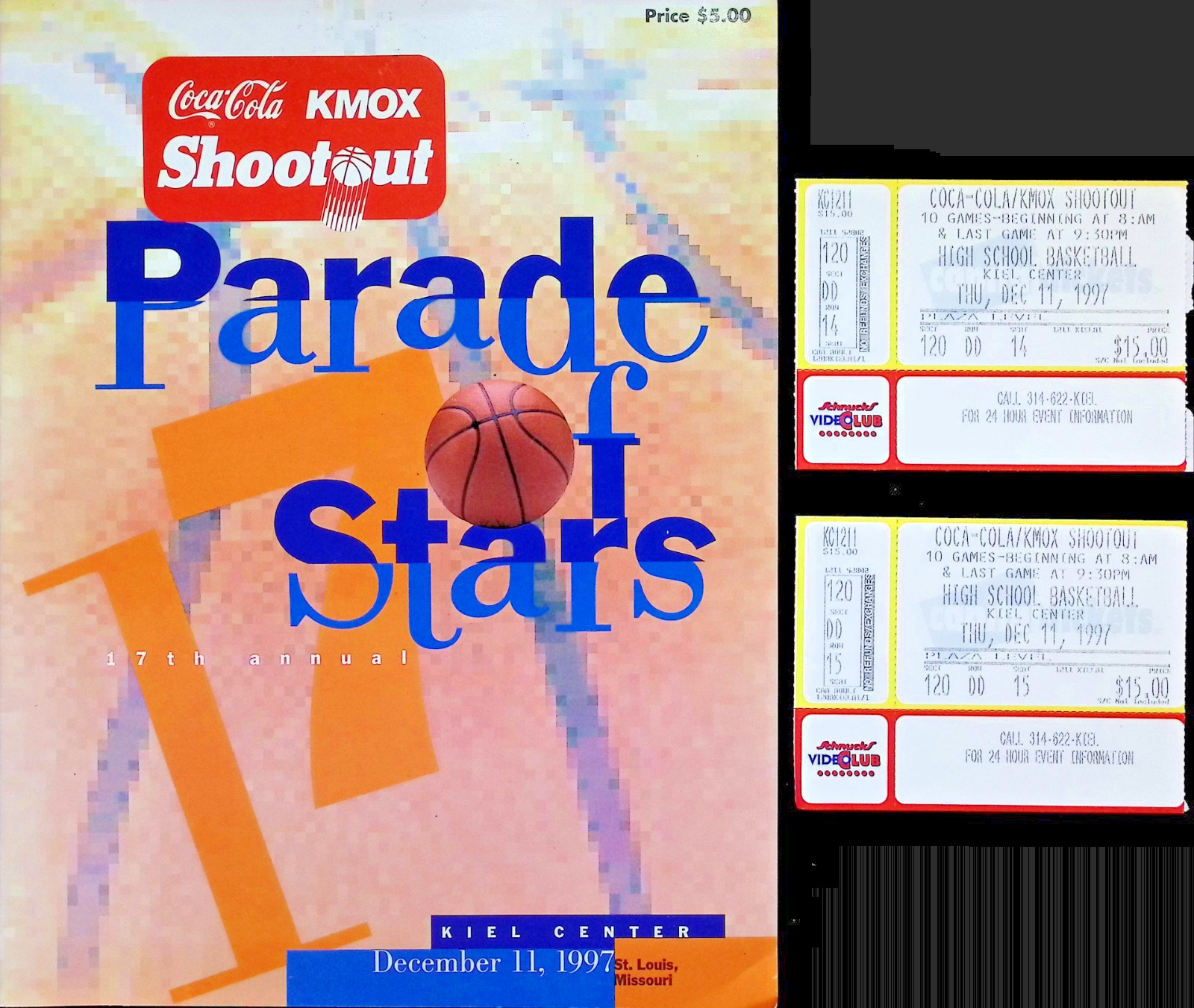 COCA-COLA, KMOX SHOOTOUT - PARADE OF STARS - BASKETBALL PROGRAM 1997 - ST. LOUIS