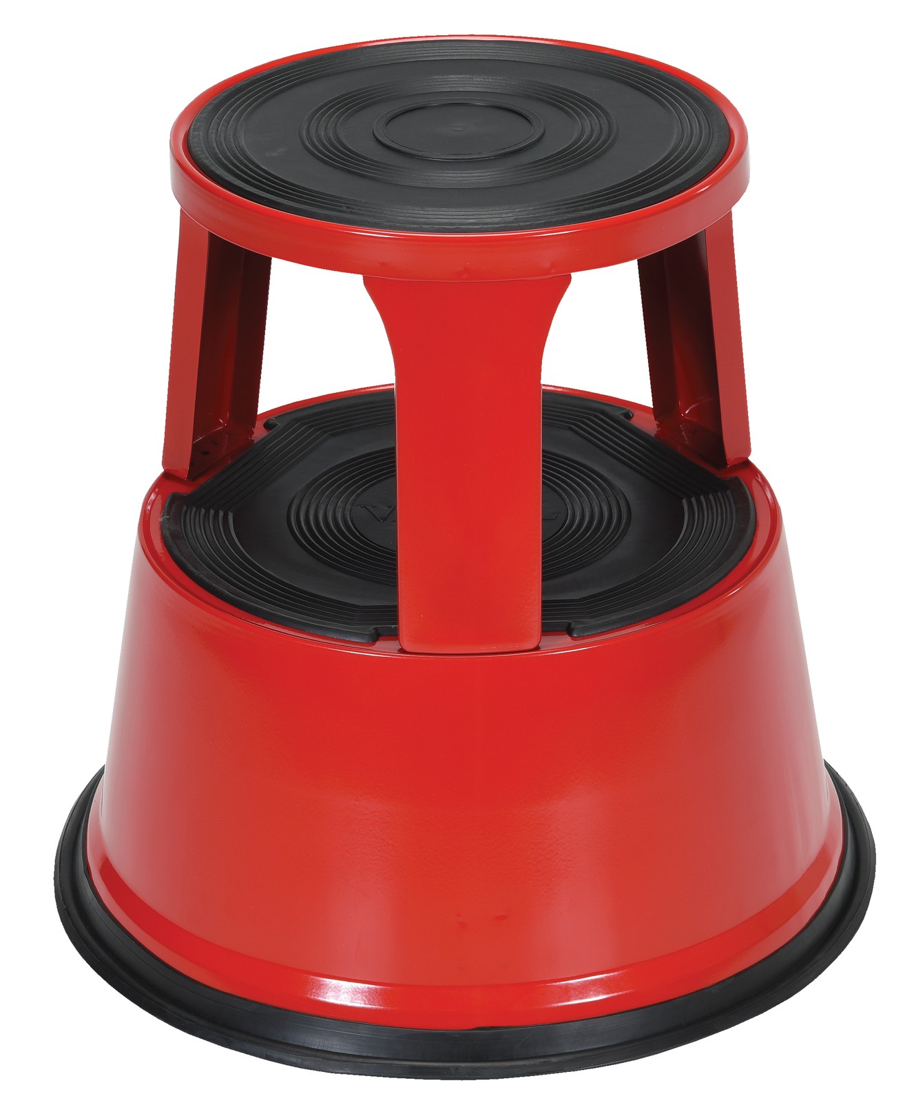 Vestil STEP-17-R Steel Rolling Step Stool, 17-1/8"Height, 500 lbs Capacity, Red