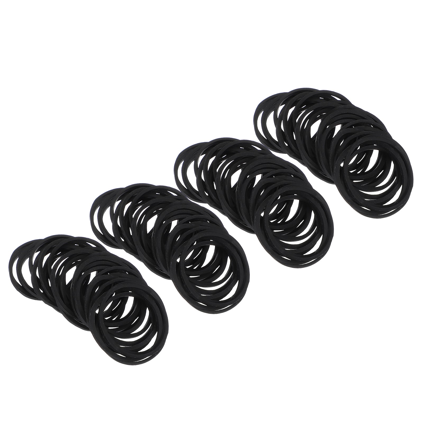 1.6" x 3/50" 500 Pcs Black Elastics Rubber Bands for Office File Folder