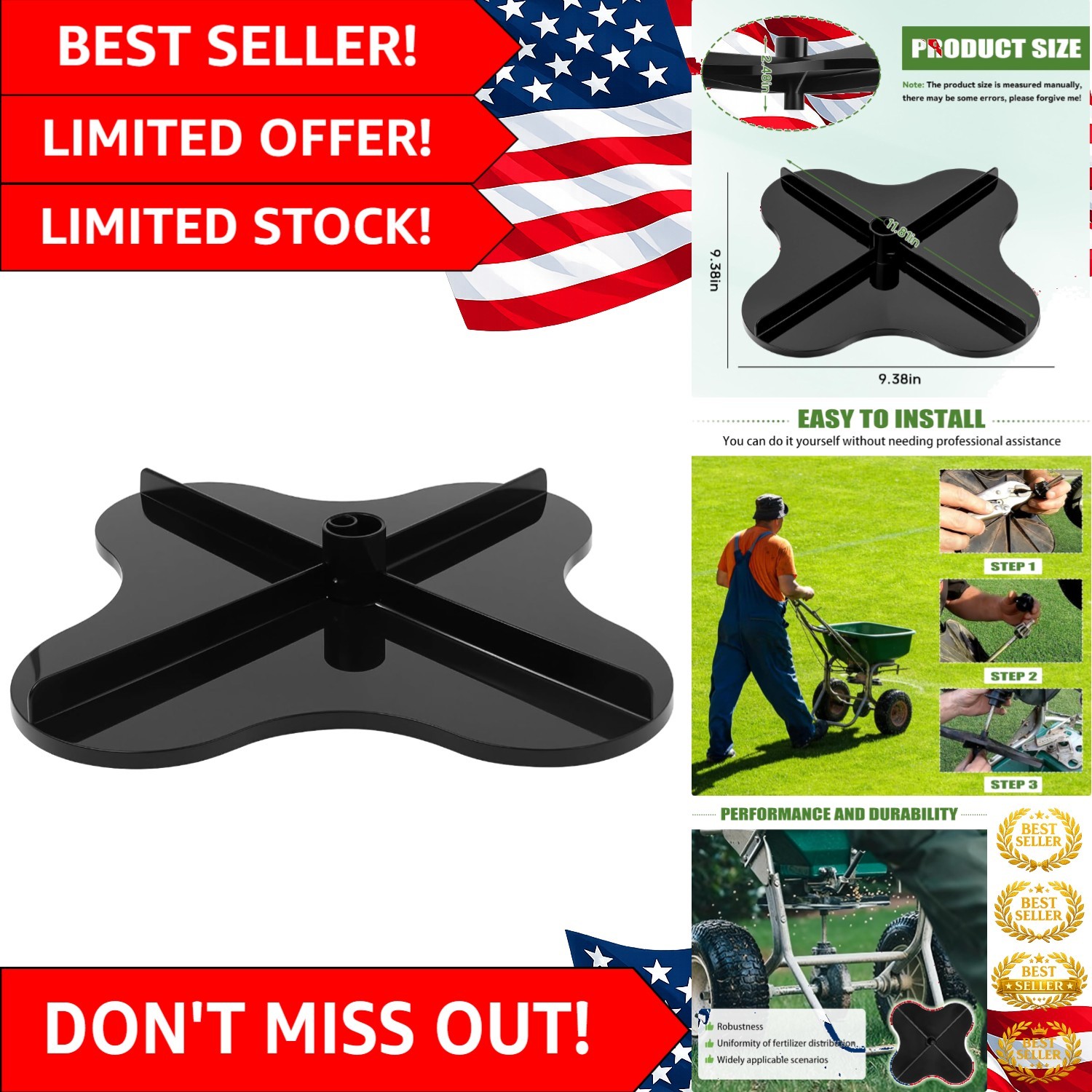 N2320 Spreader Spinner - Reliable OEM Replacement for Lesco Lawn Care Equipment
