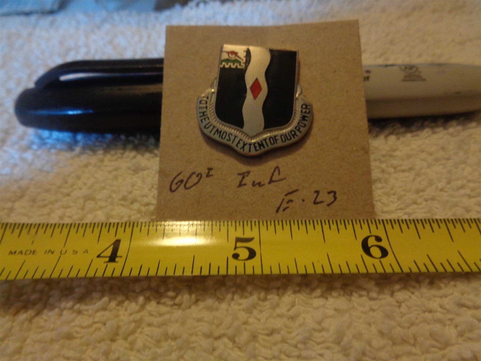 60th Infantry E-23 Unit Crest, DI, DUI (DRAW#95)
