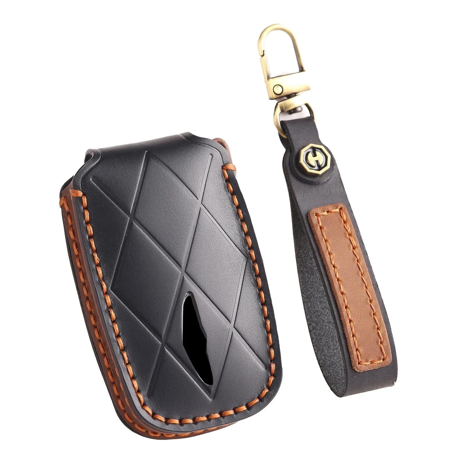 Leather Key Fob Cover Fit for Genesis GV60 GV80 G70 G90 2025 2024 2023 Remote...