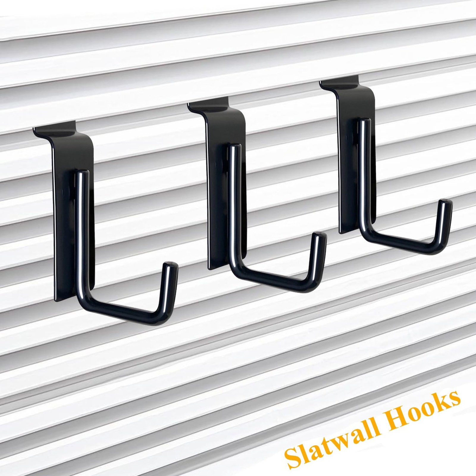 25 PCS J Shaped Slatwall Hooks Pegboard Gridwall Heavy Duty Shelf Brackets