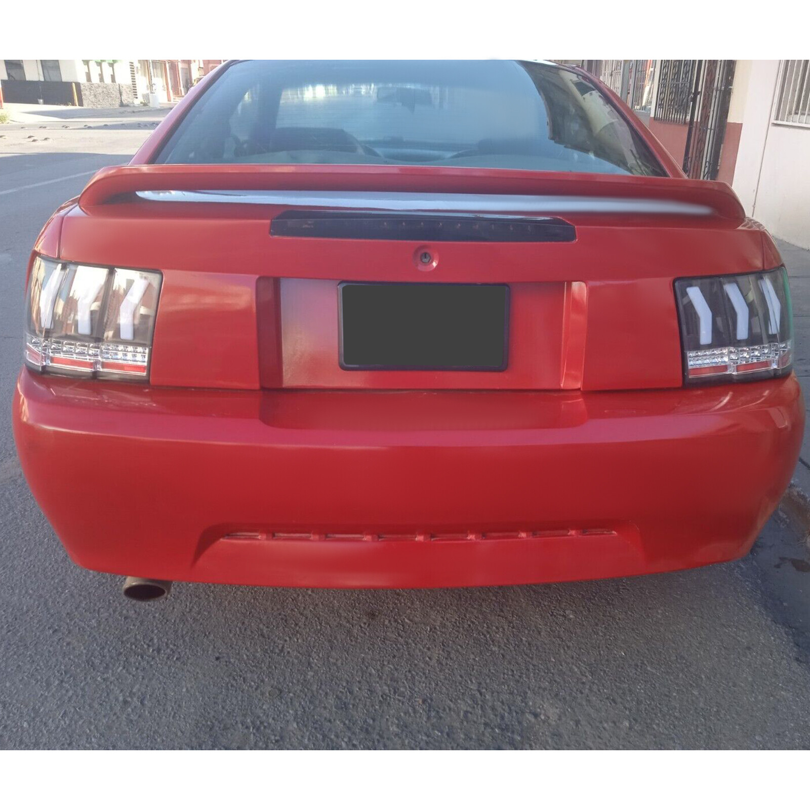 For 1999-2004 Ford Mustang Sequential Signal LED Tail Lights w/ Red Tube Black