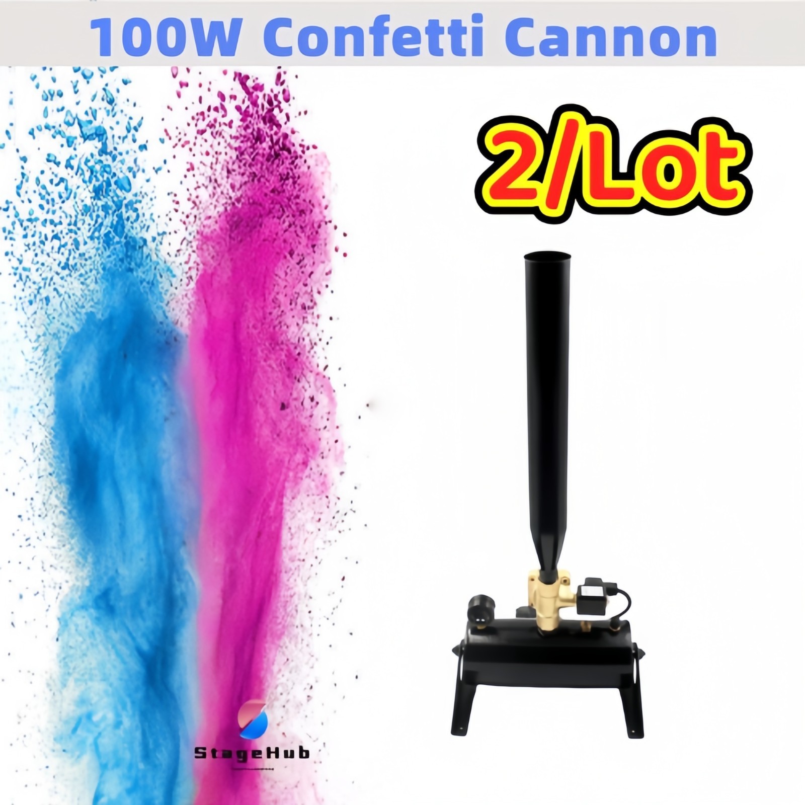 2/100W Air Driven Stage Mini Confetti Fall Streamer Cannon Cloud Powder Machine