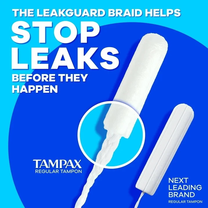 Tampax Pearl Tampons with LeakGuard Braid, Super Plus Absorbency, 36 Count