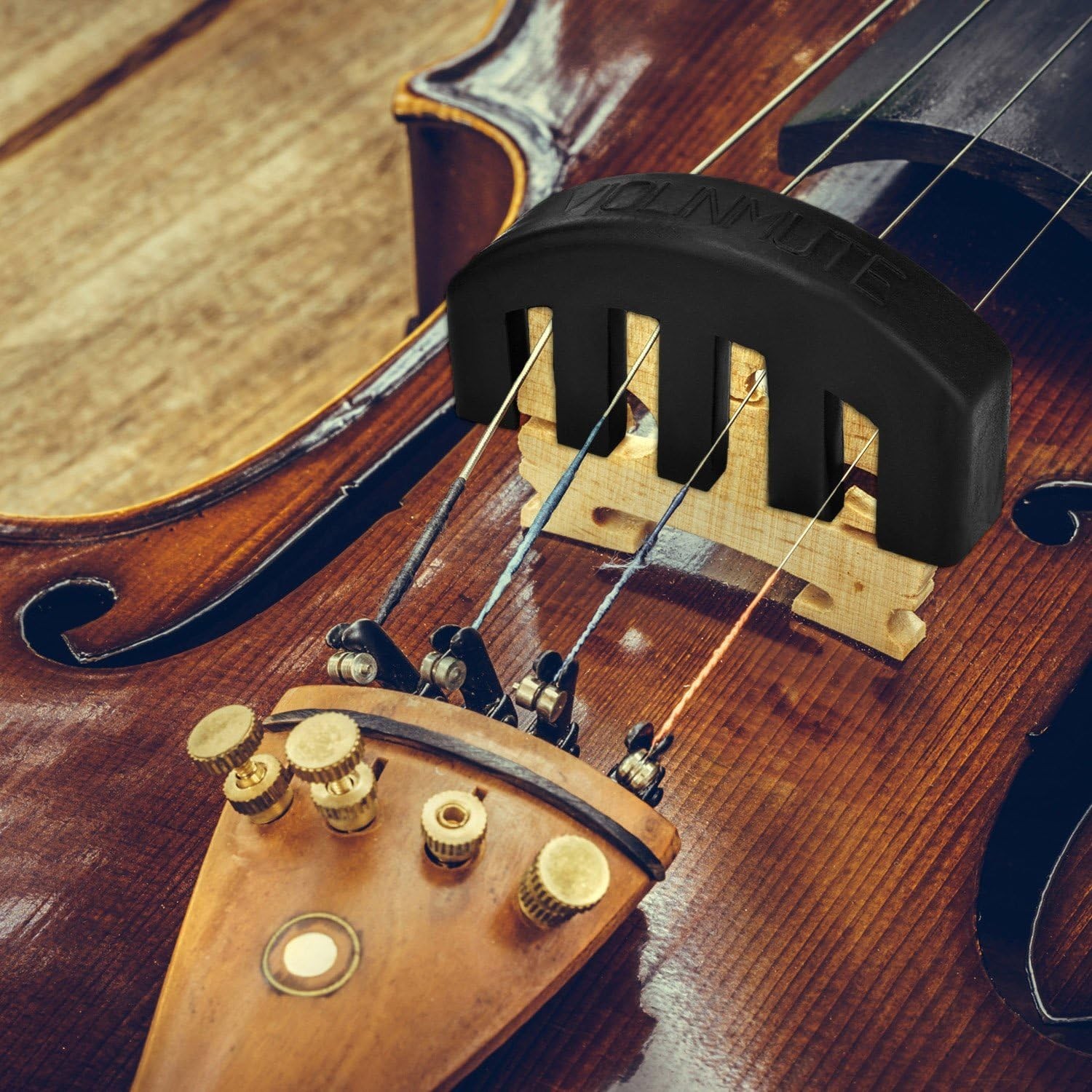 Rubber 4/4 Violin Practice Mute, Black