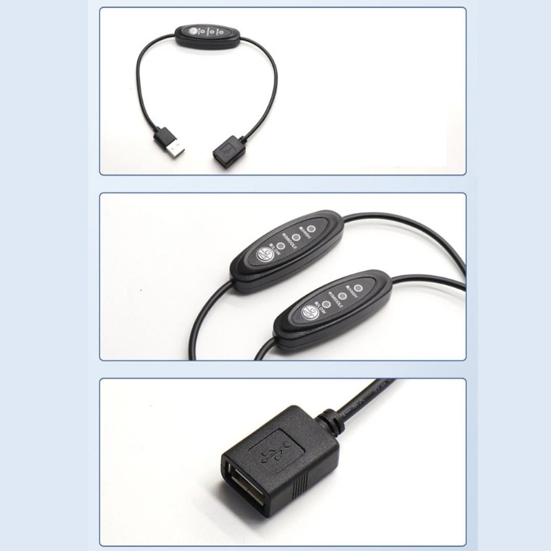 3 Speed Control USB Extension Cable with Cord Fan Controller Equipment Switches