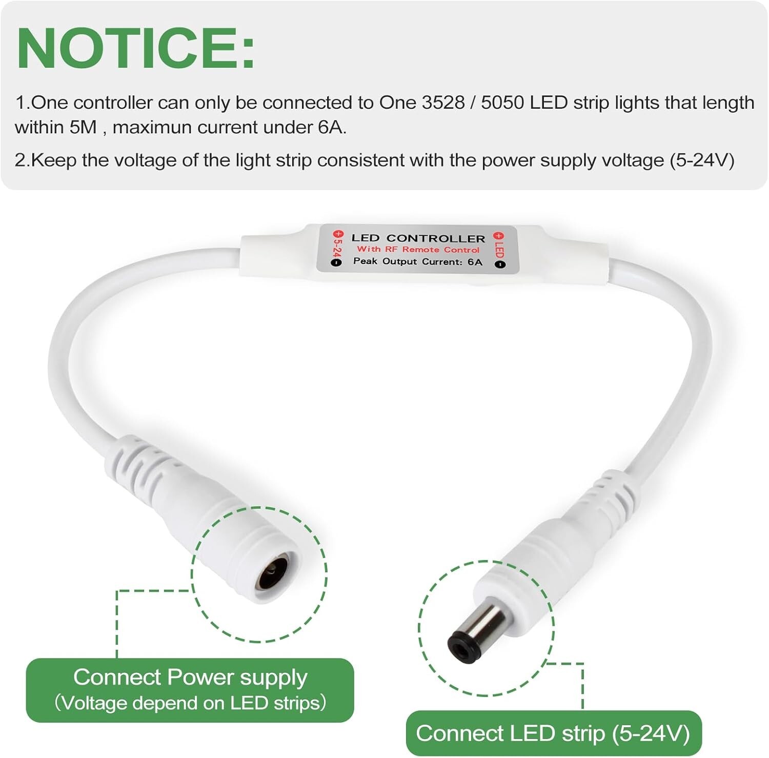 Compact RF LED Dimmer - 2 Pack with 11 Keys Remote Control for Dimmable Lighting